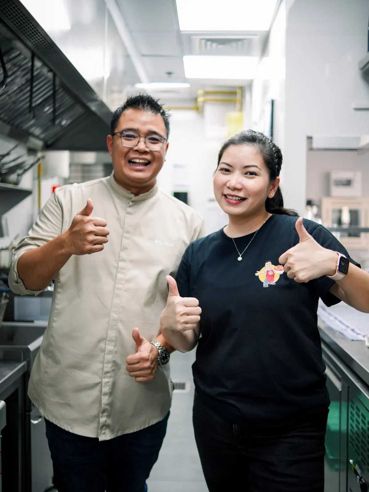 Chef Bobby Sutanto and Sylvana Sari in the Bobi Bowl kitchen